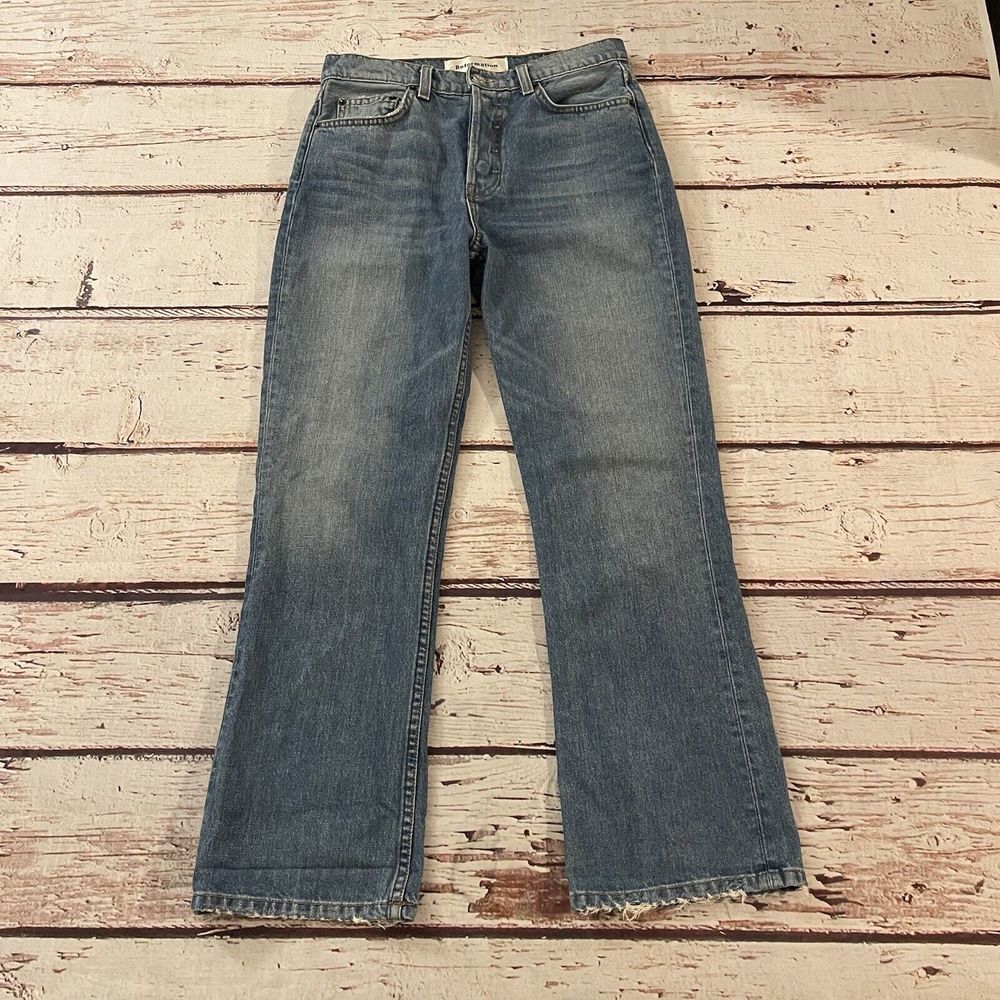 Reformation Jeans Womens 26 Blue Denim Pants Jordi‎ Kick Flare Arches Ladies USA